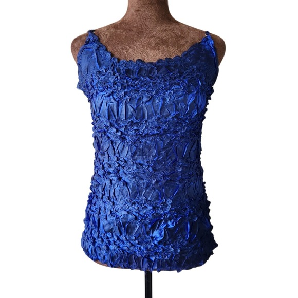 Magic Scarf Tops - Magic Scarf Women's One Size Origami Packable Cami Tank Top Stretchy Blue